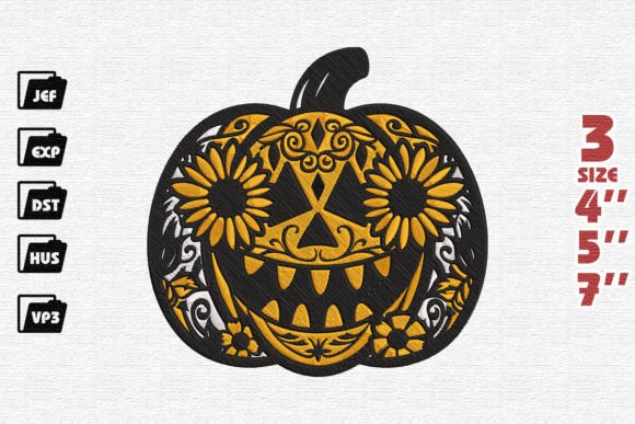 Blooming Pumpkin Grin Embroidery Review