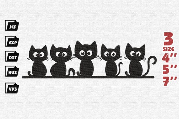 Funny Cat Embroidery for Seasonal Sales