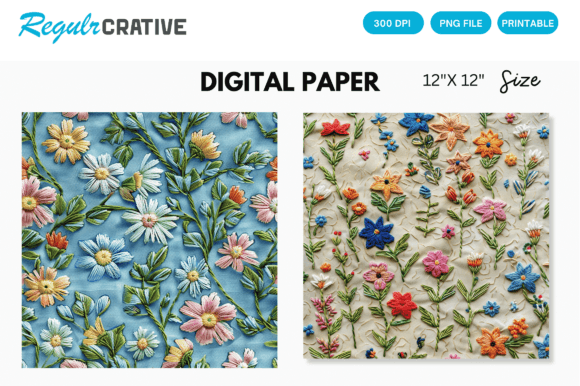 Review: Embroidery Floral Seamless Paper Print